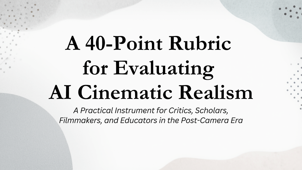 A 40-Point Rubric for Evaluating AI Cinematic Realism: A Practical Instrument for Critics, Scholars, Filmmakers, and Educators in the Post-Camera&nbsp;Era