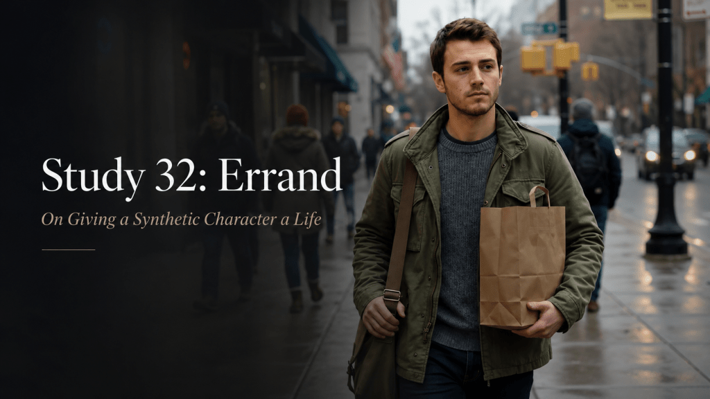 Study 32: Errand — On Giving a Synthetic Character a&nbsp;Life