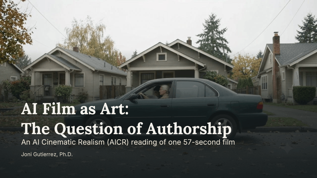 AI Film as Art: The Question of Authorship — An AI Cinematic Realism (AICR) reading of one 57-second&nbsp;film